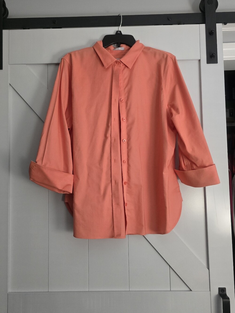 Women's Coral Button-Up Shirt - Classic Collared Shirt